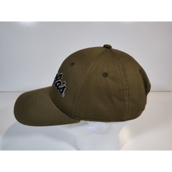 Cabela's Baseball Hat Cap Olive Green Snapback Embroidered Black Logo - Picture 2 of 8